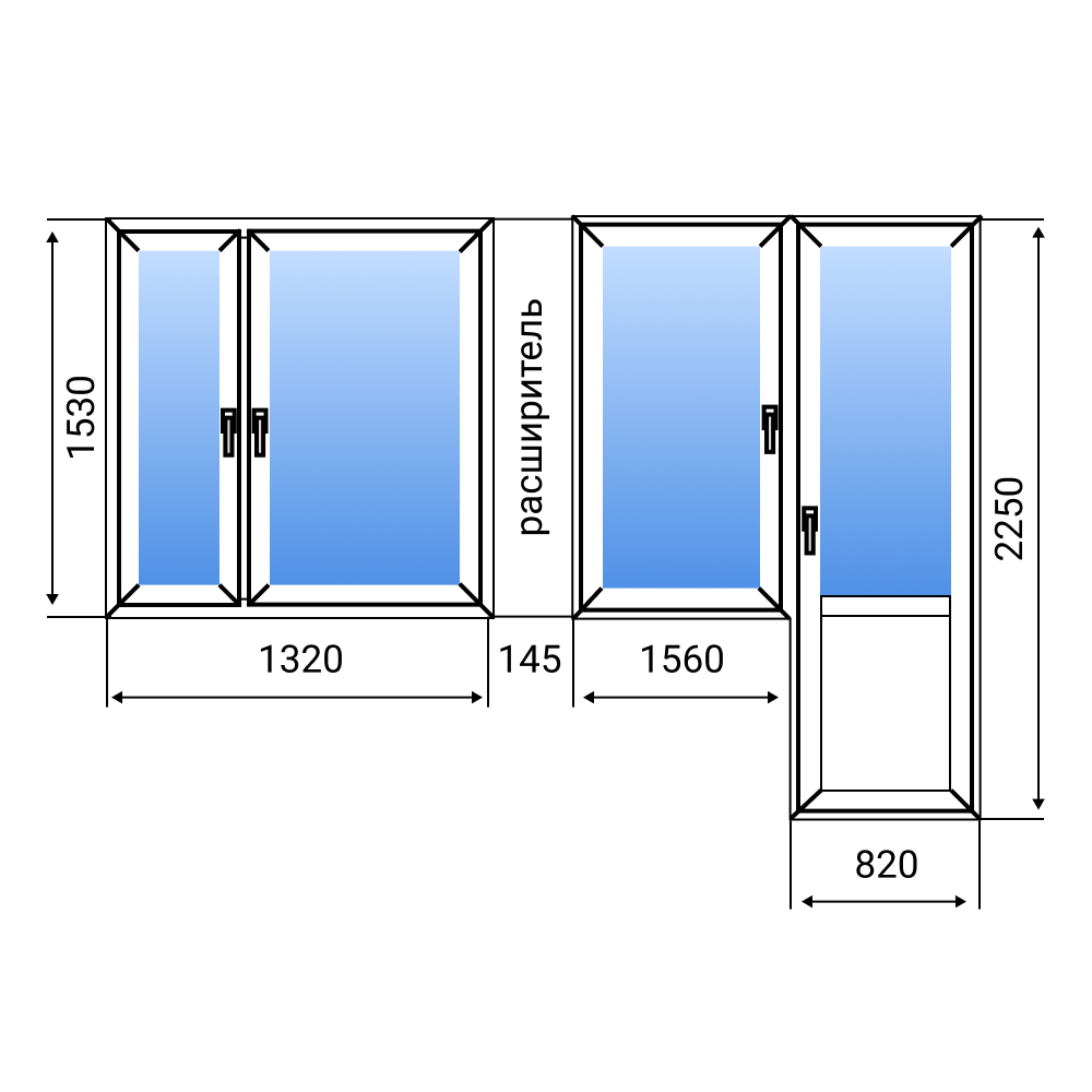 Балконный блок и рама BRUSBOX AERO 60
