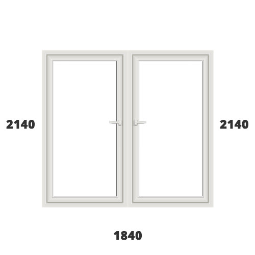 Дверь алюминиевая двухстворчатая Alutech 62 (теплый)